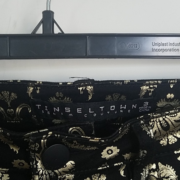 Tinsletown gold and black  jeggings sz 3 - Picture 2 of 4